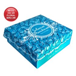 R8 CETAK COATED 350 FLORAL BIRU 2W